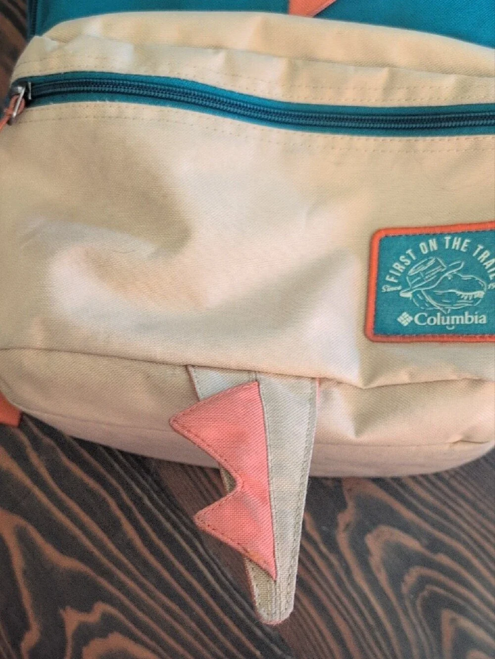 Columbia Kids Teal, Tan & Orange Dinosaur Backpack